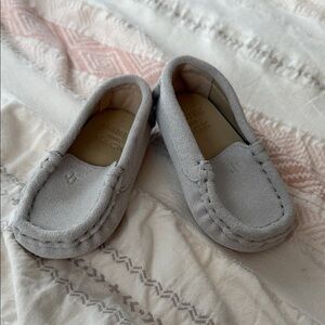 Janie and Jack Light Gray Kids Moccasins